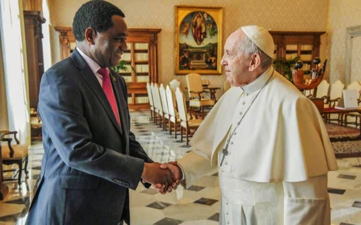 RESIDENT HICHILEMA MEETS WITH THE HOLY FATHER – POPE FRANCIS