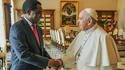 PRESIDENT HICHILEMA MEETS WITH THE HOLY FATHER – POPE FRANCIS